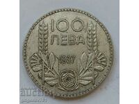 100 лева сребро България 1937 -  сребърна монета #134
