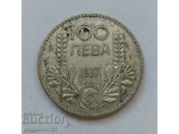 100 лева сребро България 1937 -  сребърна монета #135