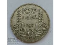 100 лева сребро България 1937 -  сребърна монета #137