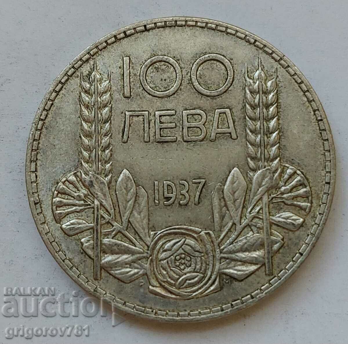 100 leva silver Bulgaria 1937 - silver coin #141