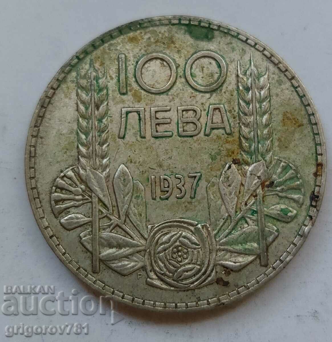 100 leva silver Bulgaria 1937 - silver coin #143