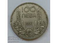 100 лева сребро България 1937 -  сребърна монета #144