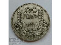 100 лева сребро България 1937 -  сребърна монета #148
