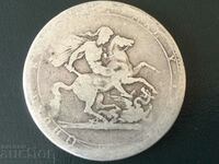 Великобритания 1 корона Джордж III Свети Георги сребро