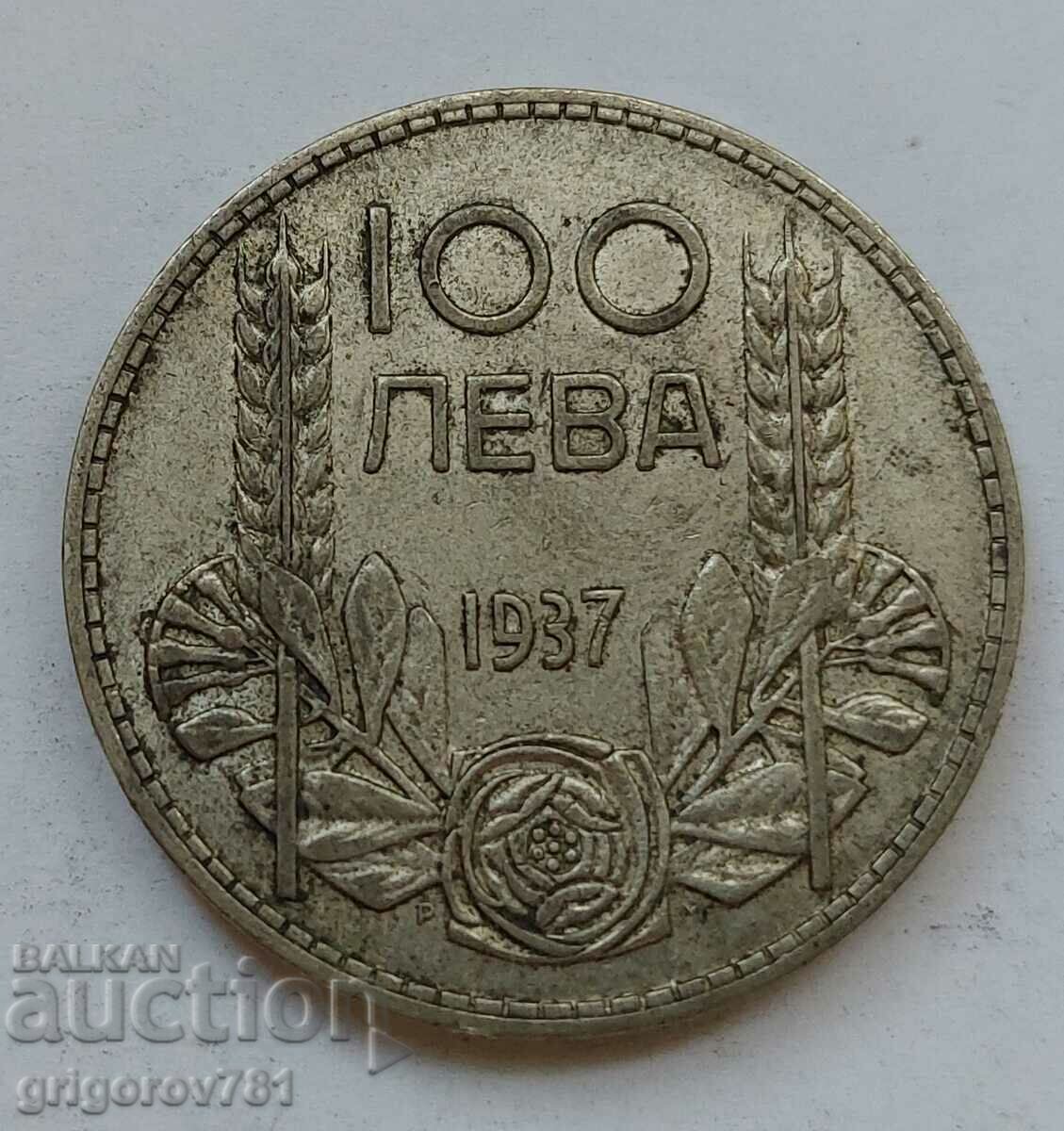 100 leva silver Bulgaria 1937 - silver coin #150