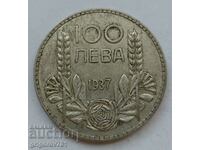100 лева сребро България 1937 -  сребърна монета #151