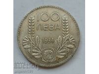 100 лева сребро България 1934 -  сребърна монета #153
