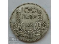 100 лева сребро България 1934 -  сребърна монета #155