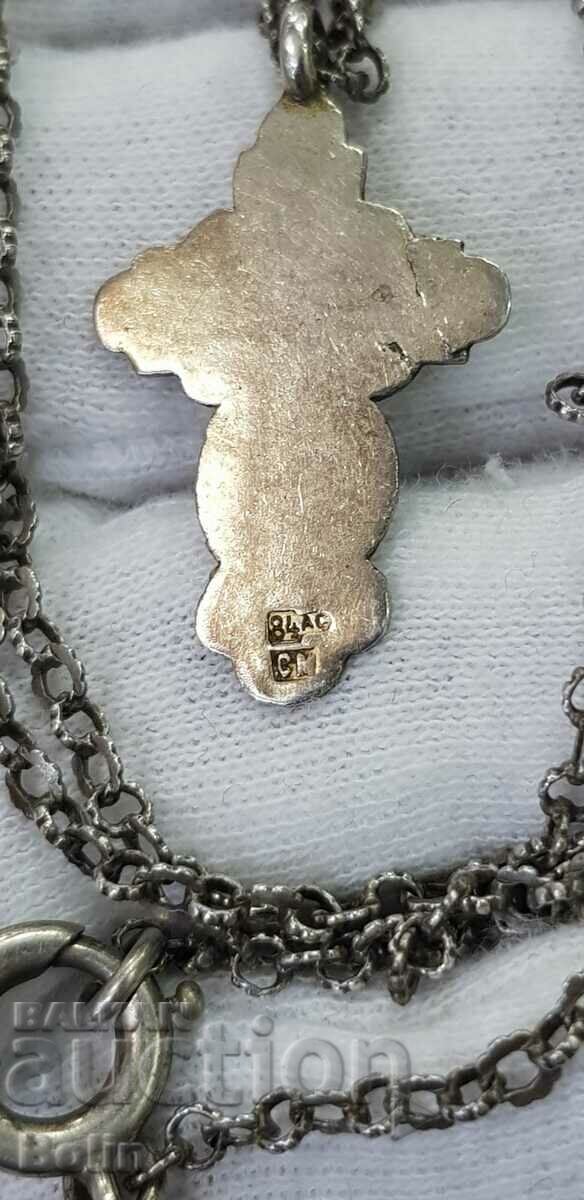 Cruce imperială rusă de argint cu email 84 eșantion SM. - 5