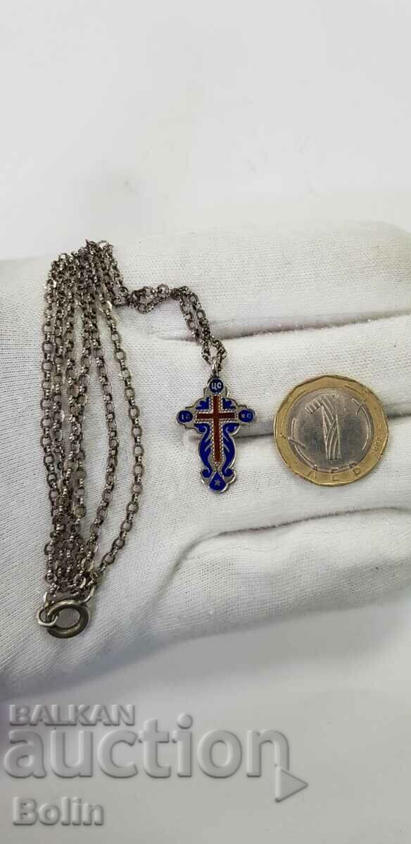 Cruce imperială rusă de argint cu email 84 eșantion SM. - 7