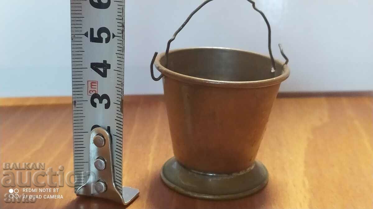 Miniature brass bucket