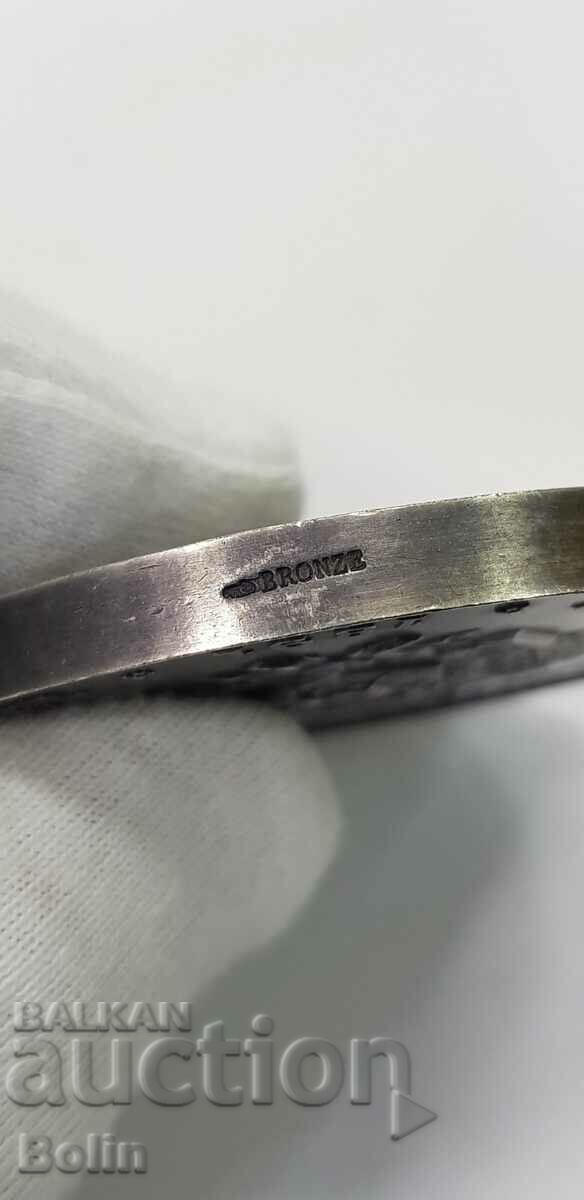 Ένα όμορφο γαλλικό επάργυρο επιτραπέζιο μετάλλιο - 1891 - 5 Ένα όμορφο γαλλικό επάργυρο επιτραπέζιο μετάλλιο - 1891 - 5