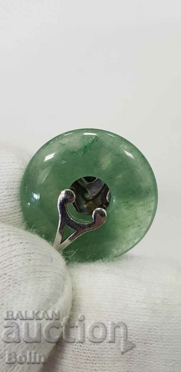 Russian modern medallion, silver, jade - Monkey - 925 BC - 6