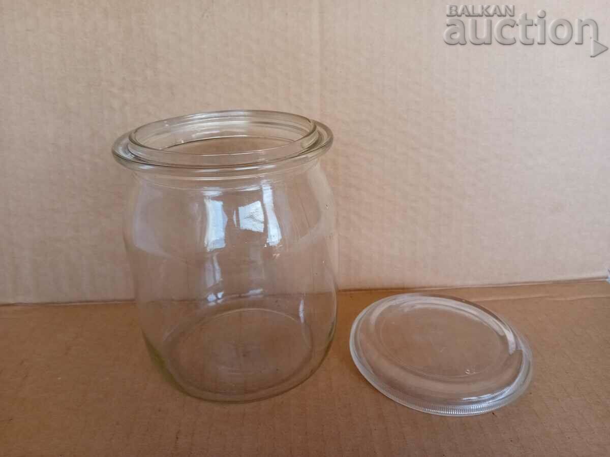 Delivery of Old 1930s glass jar of candy gum sweets Delivery of Old 1930s glass jar of candy gum sweets