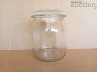 Old 1930s glass jar of candy gum sweets