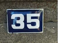 OLD ENAMEL SIGN - number ,,35,,