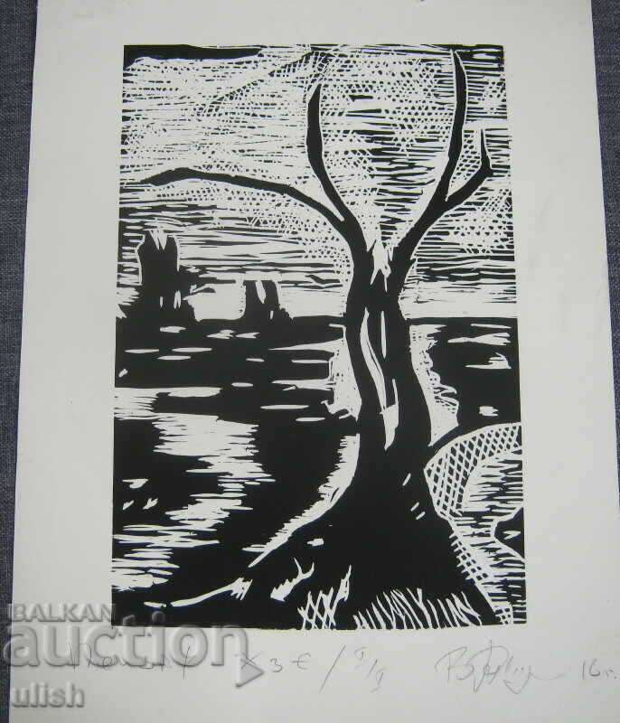 Old linocut limited edition