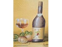 Estella Petrova/Oil painting "Still life with wine"/certificate