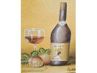 Estella Petrova/Oil painting "Still life with wine"/certificate