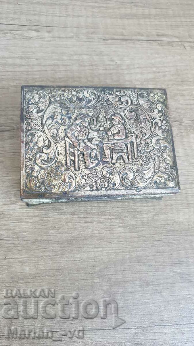 Old metal jewelry box
