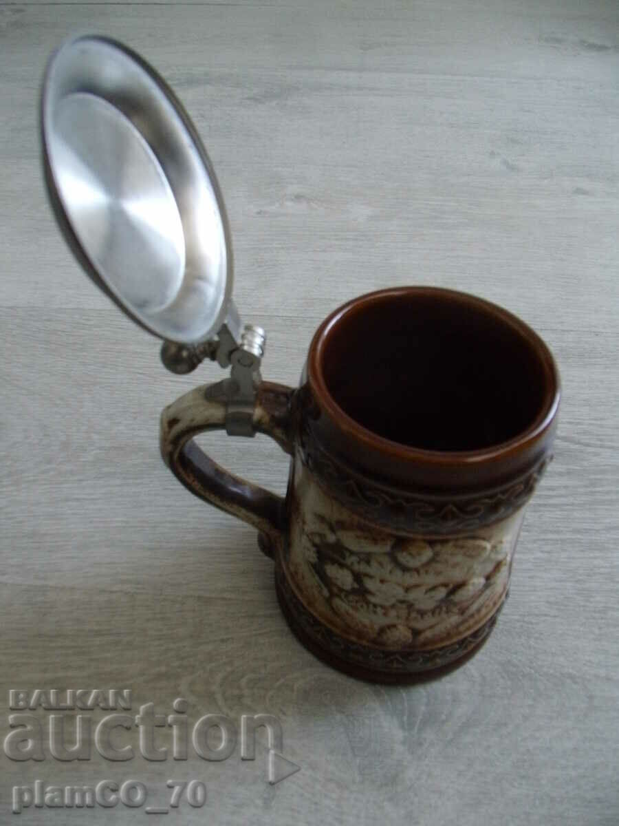 No.*7464 old porcelain mug. GERZIT - with metal cover with price 25.00 BGN | € 12.78