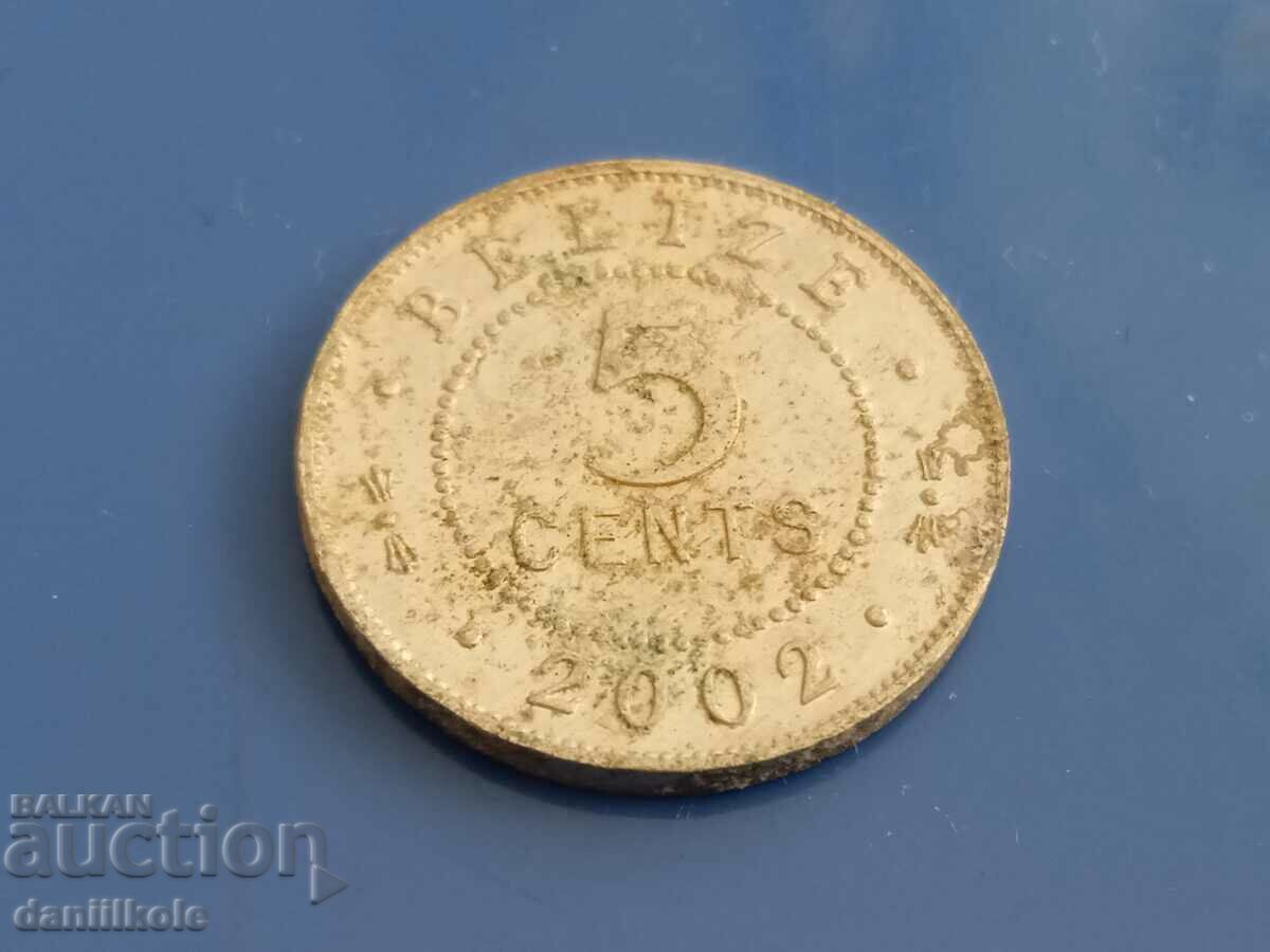*$*Y*$* BELIZE - 5 CENTS - 2002 *$*Y*$* *$*Y*$* BELIZE - 5 CENTS - 2002 *$*Y*$*