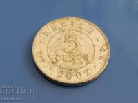 *$*Y*$* BELIZE - 5 CENTI - 2002 *$*Y*$*