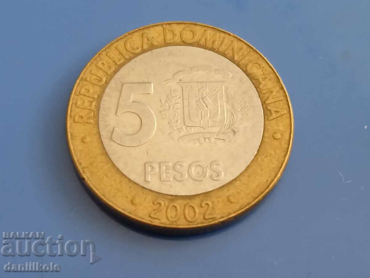 *$*Y*$* DOMINICAN - 5 PESOS - 2002 *$*Y*$* *$*Y*$* DOMINICAN - 5 PESOS - 2002 *$*Y*$*