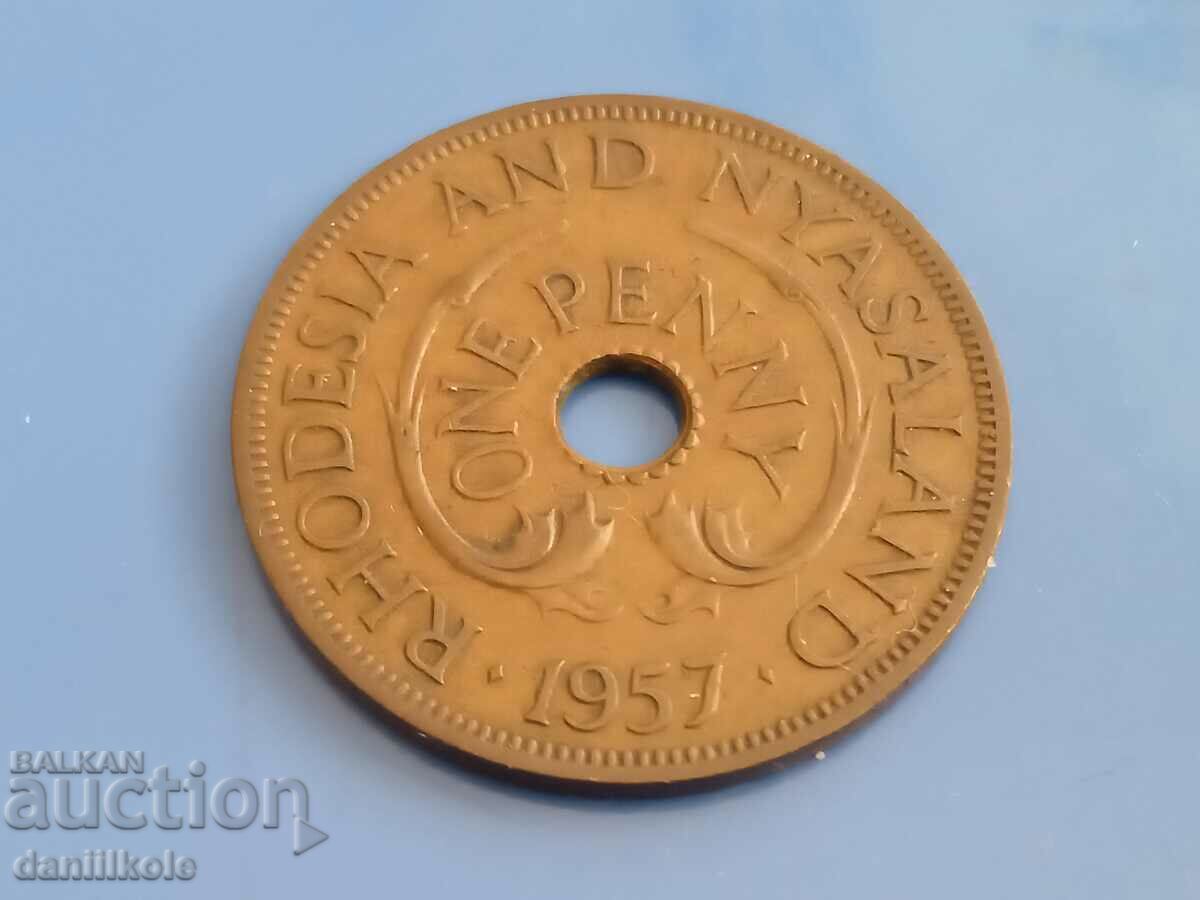 *$*Y*$* RHODESIA AND NEWSALAND - 1 PENNY - 1957 *$*Y*$*