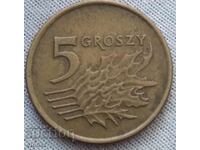 5 гроша Полша 1991  старт от 0.01 ст
