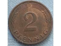2 пфенинга Германия   1976 буква Dстарт от 0.01 ст