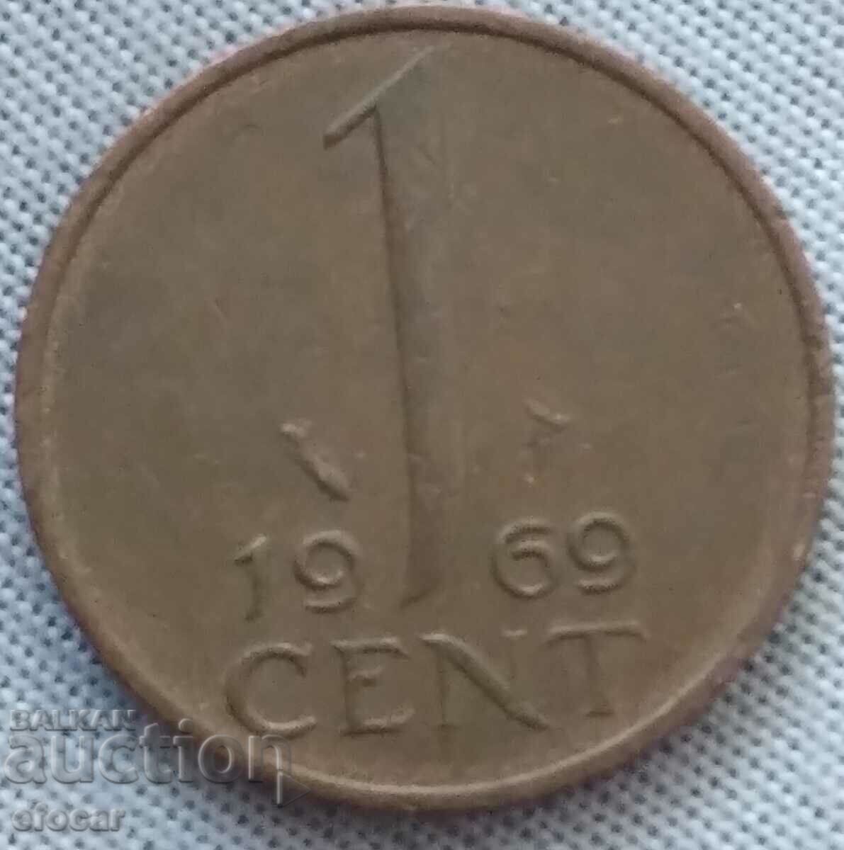 1 cent Țările de Jos 1969 începe de la 0,01 cent