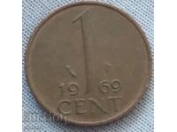 1 цент Холандия 1969 старт от 0.01 ст