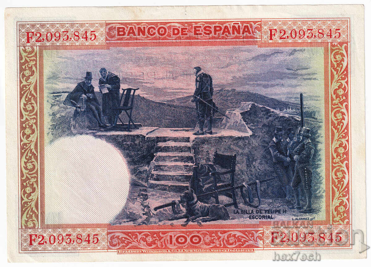 Licitație ❤️ ⭐ Spania 1925 100 pesetas ⭐ ❤️