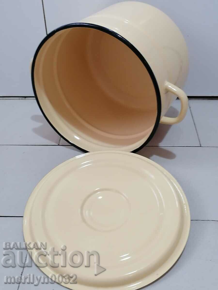 Enamel pot, USSR, dish with enamel dishes, 70s - 5 Enamel pot, USSR, dish with enamel dishes, 70s - 5