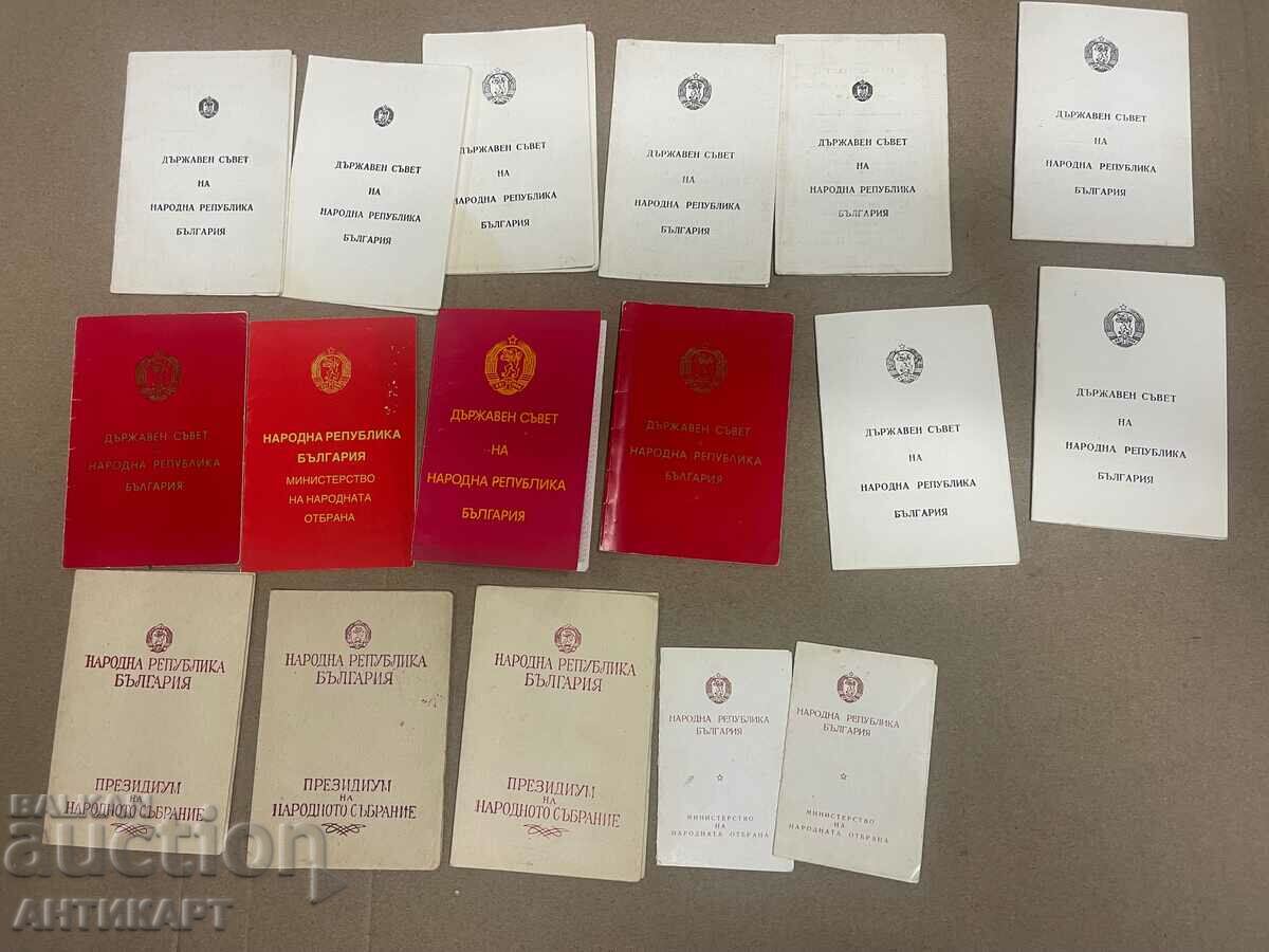 Communism 17 award documents booklets for medals