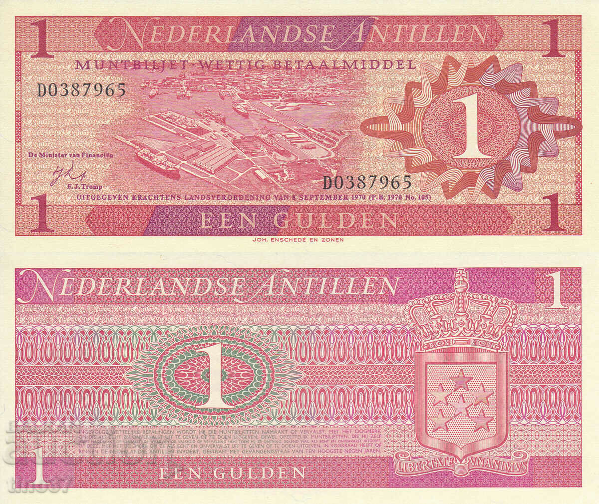 tino37- NETHERLANDS ANTILLES - 1 GULDEN - 1970 - UNC
