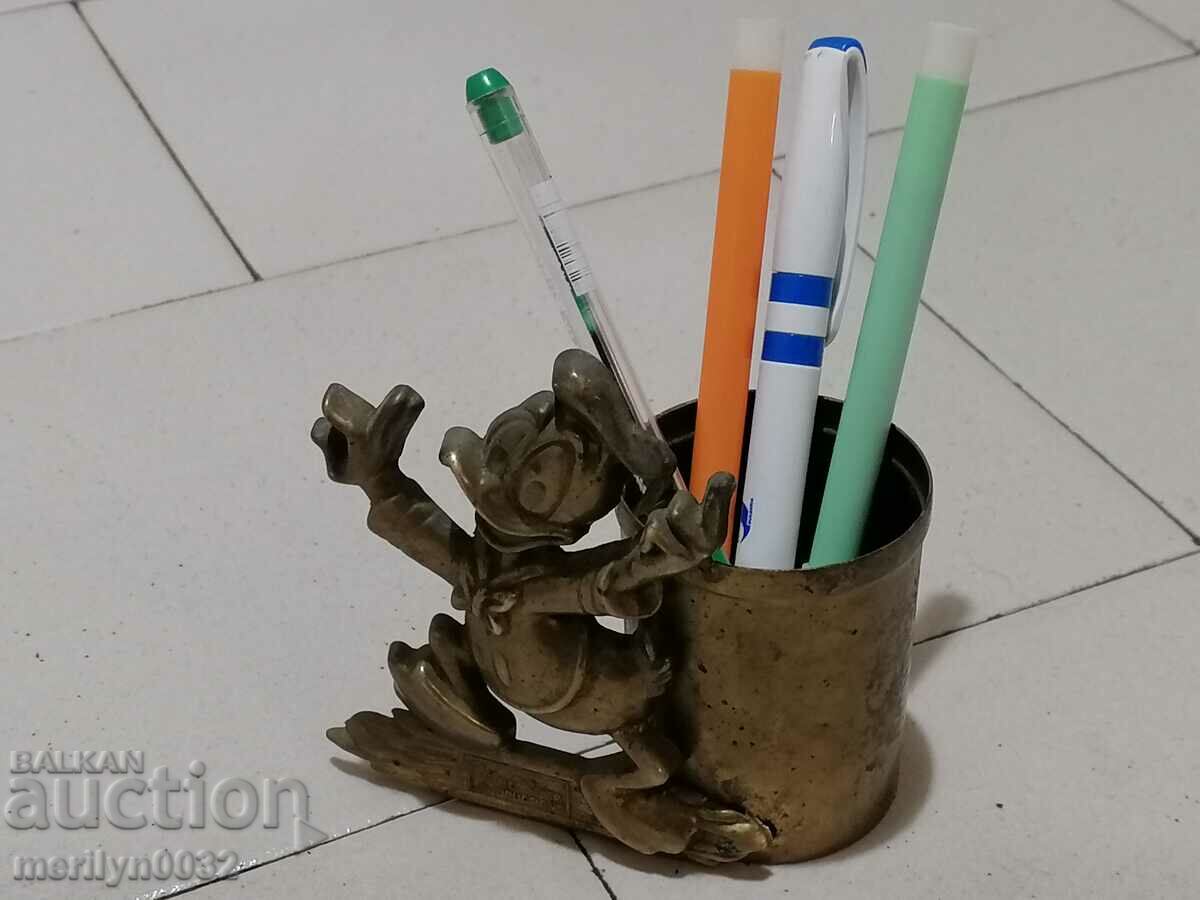 Limited edition brass pencil case figure Donald - 5 Limited edition brass pencil case figure Donald - 5