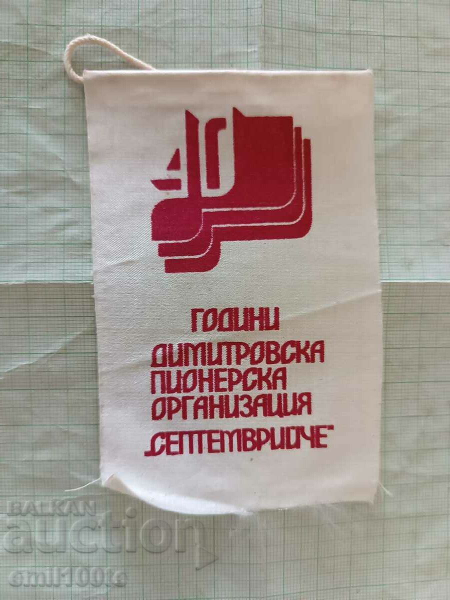 Flag 40 years Dimitrov pioneer organization Septemvriyche