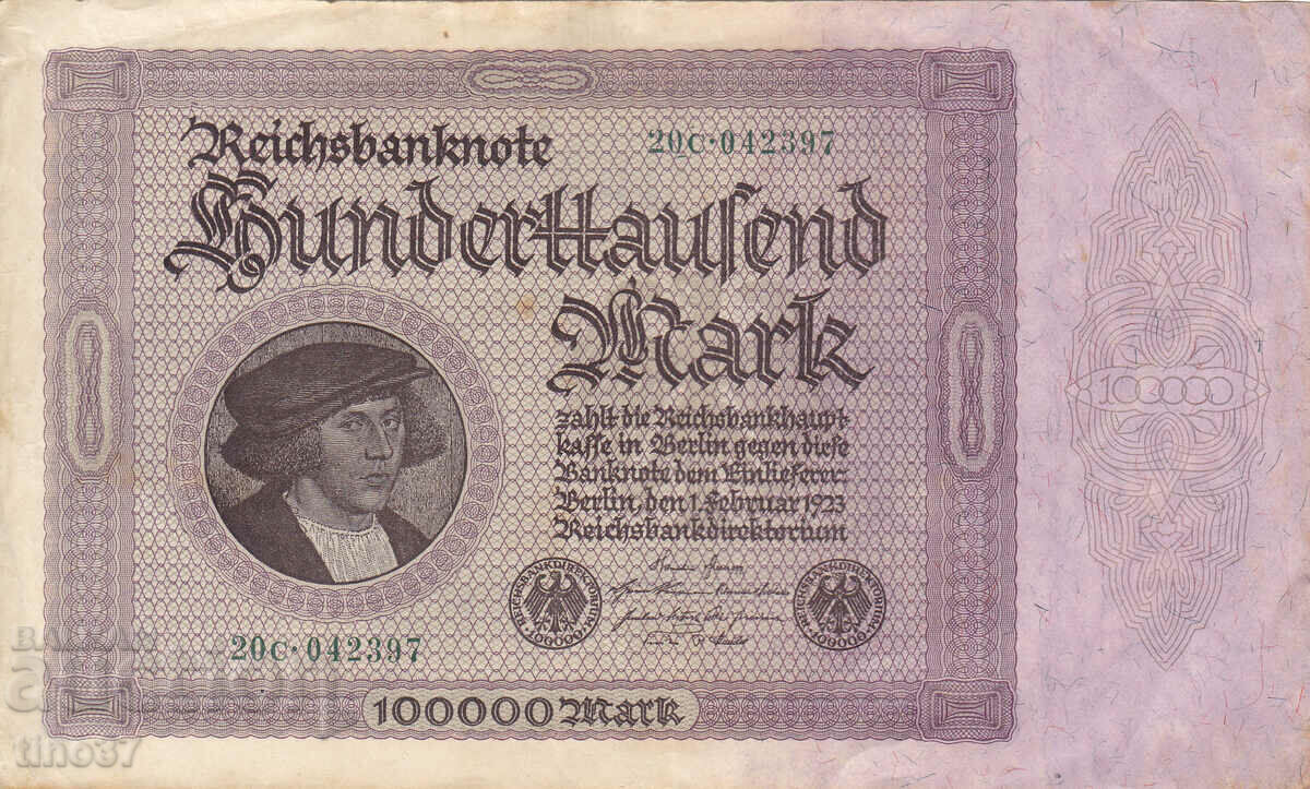 tino37- GERMANY - 100000 MARKS - 1923- VF with price 5.90 BGN | € 3.02 tino37- GERMANY - 100000 MARKS - 1923- VF with price 5.90 BGN | € 3.02