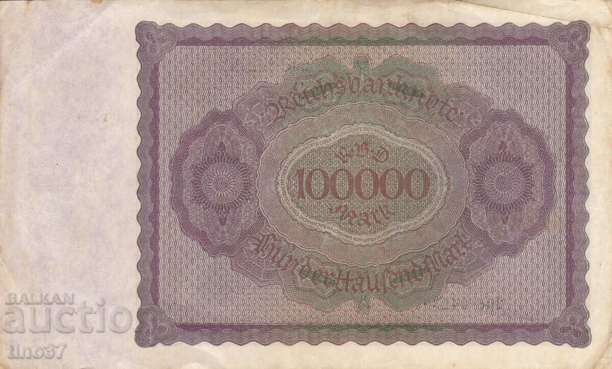 Auction tino37- GERMANY - 100000 MARKS - 1923- VF Auction tino37- GERMANY - 100000 MARKS - 1923- VF