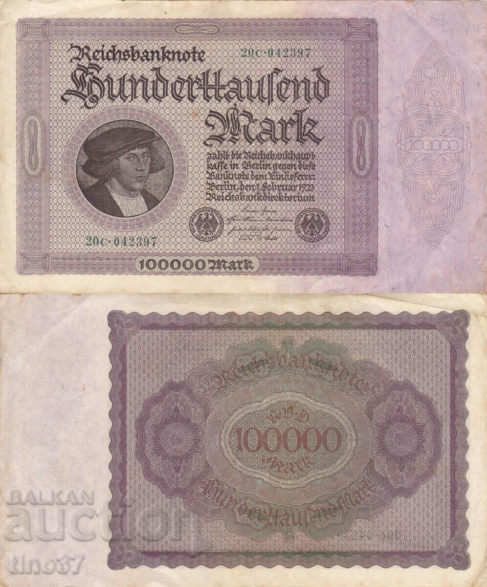 tino37- GERMANY - 100000 MARKS - 1923- VF