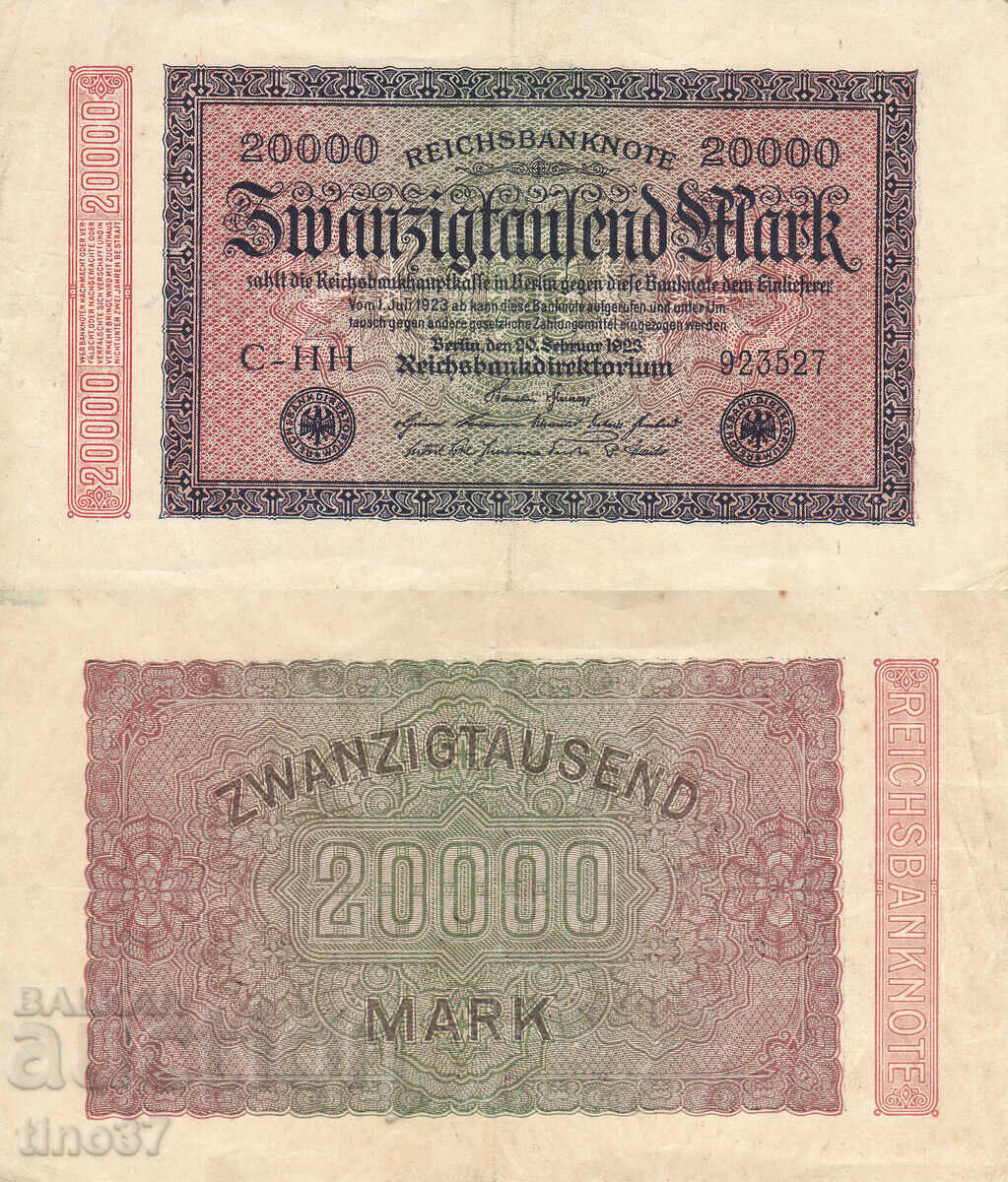 tino37- ГЕРМАНИЯ - 20000 МАРКИ -1923г