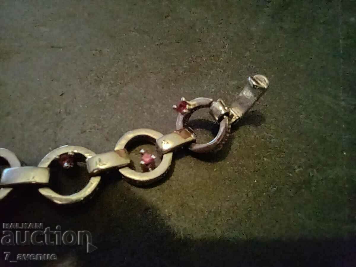 BRACELET made of silver with Rubies, sample 925, 1.04.2024 with price 199.00 BGN | € 101.75 BRACELET made of silver with Rubies, sample 925, 1.04.2024 with price 199.00 BGN | € 101.75