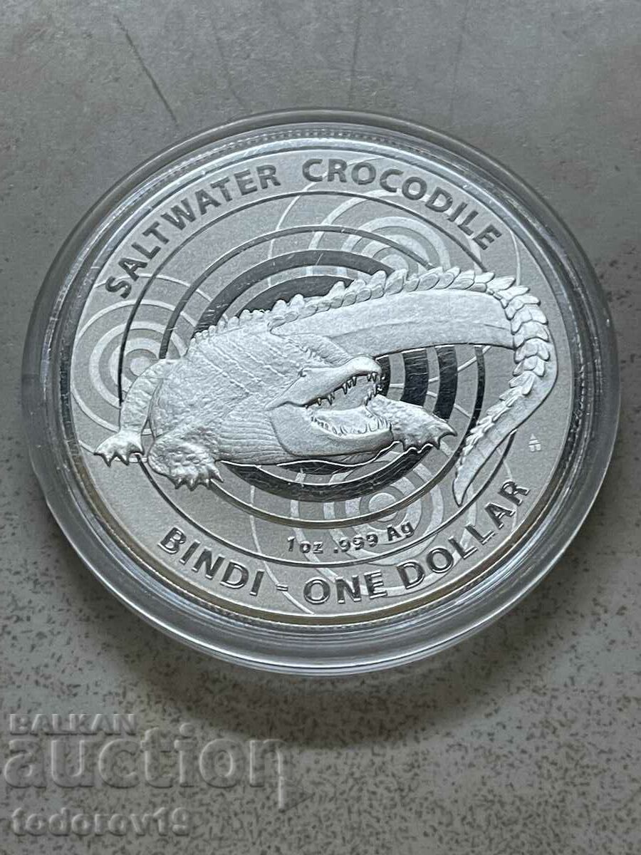 1 oz Silver Australian Saltwater Crocodile 2013 with price 134.99 BGN | € 69.02