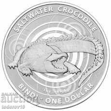 1 oz argint Australian Saltwater Crocodile 2013