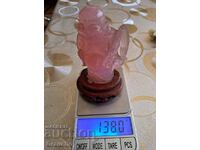 Buddha rose quartz figurine, 138 grams!