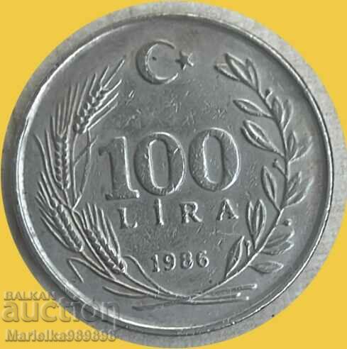 100 лири 1986г.