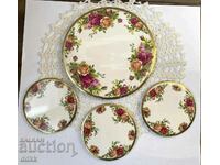 ROYAL ALBERT beautiful porcelain coasters with gold edging