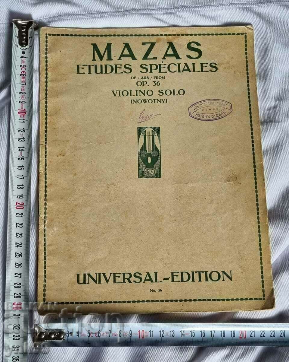 Παρτιτούρες MAZAS ETUDES SPECIALES OP.36, νότες βιολιού